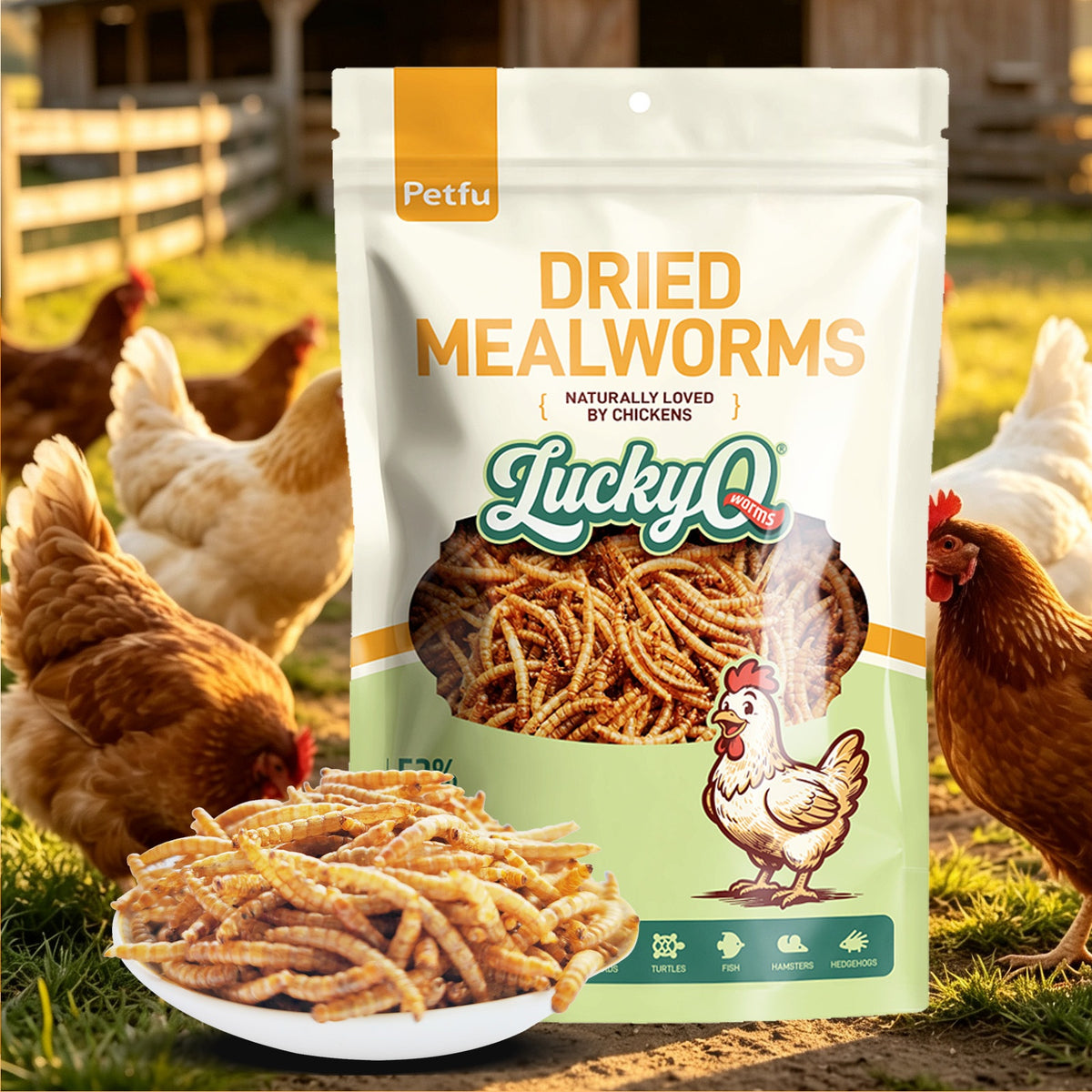 Dried Mealworms for Chickens and Wild Birds, Insect Treats for Backyard Feeding and Foraging Routines with Small and Bulk Weight Options