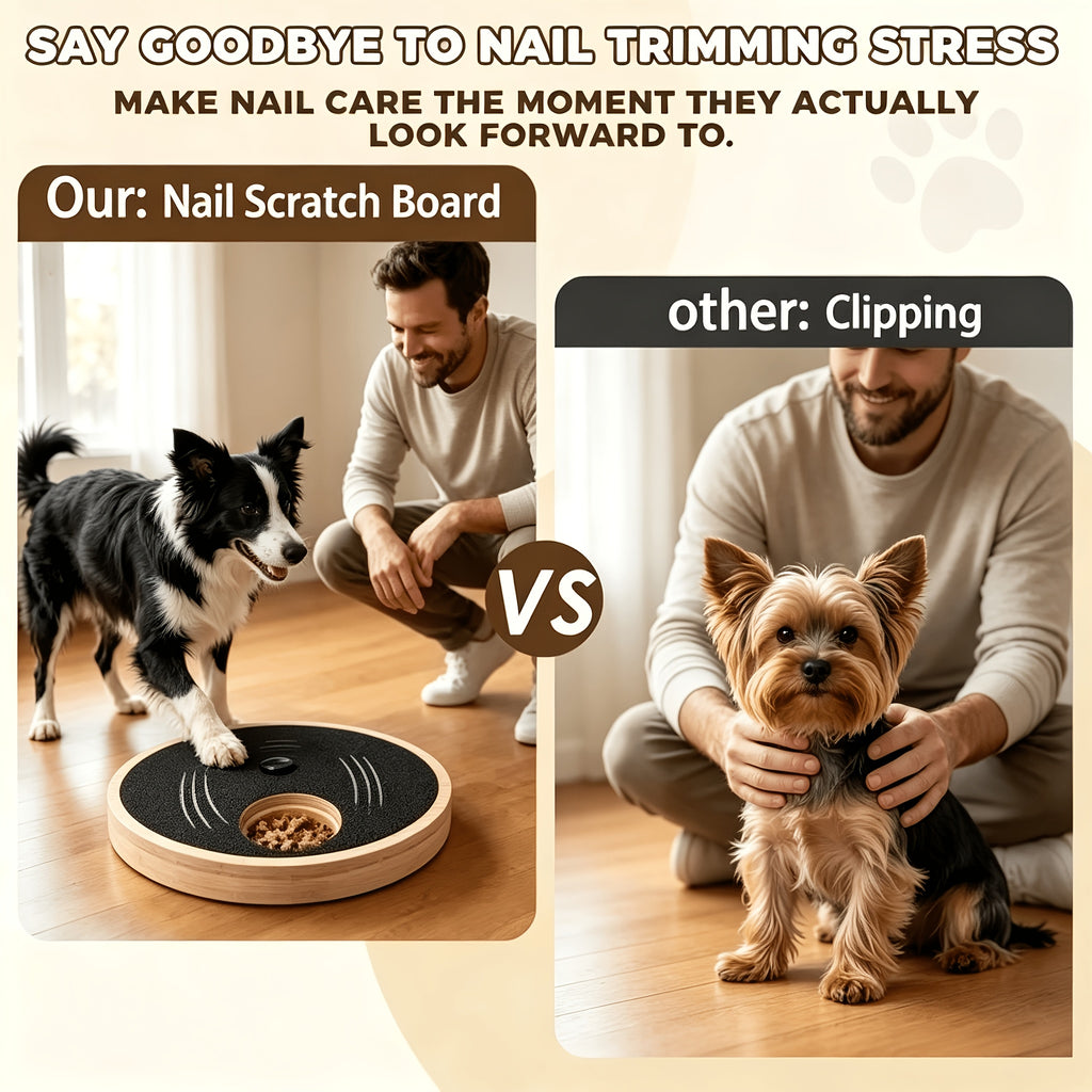 Dog Nail Scratch Board with Adjustable Bracket, Foldable Paw Filing Pad with 3 Angles from 45–65 Degrees and 2 Sandpaper Sheets for Home Grooming