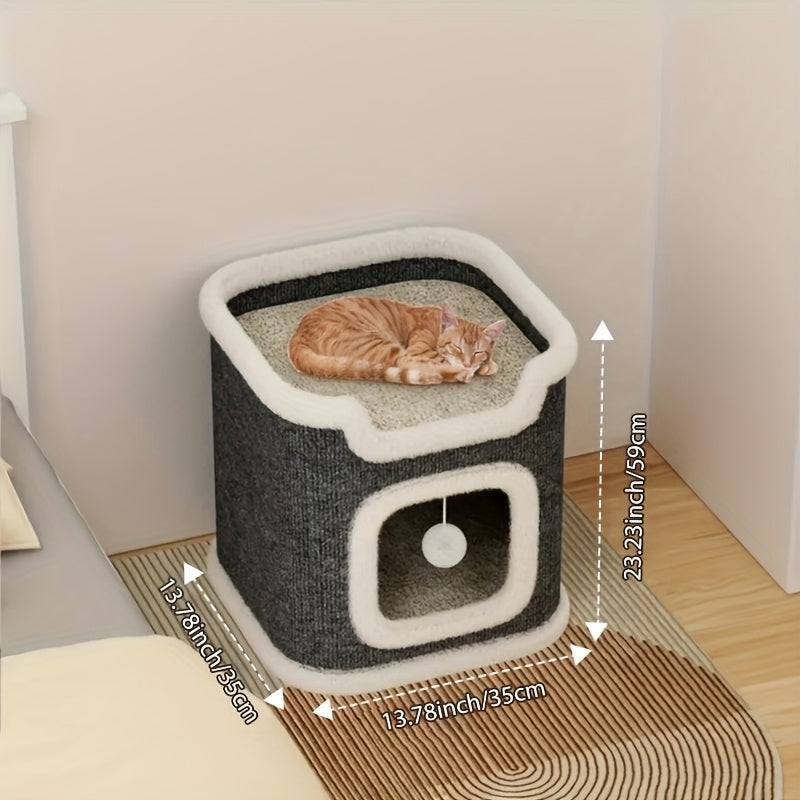 Small Cat Tree with Sisal Scratching Post and Cozy Condo Nest, Multi-Tier Indoor Cat Tower in 23 or 23.62 Inch Options for Kittens and Cats