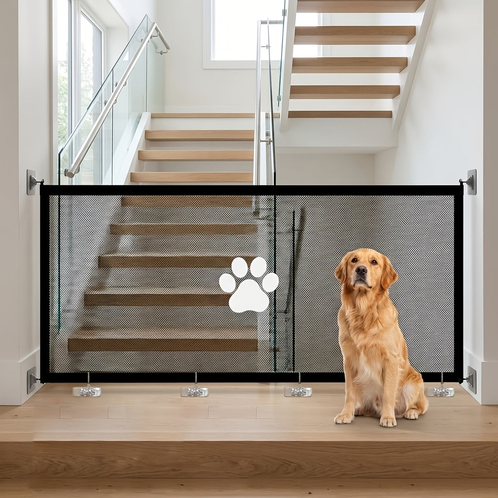 Dog Mesh Gate for Room Separation, Portable Folding Pet Barrier Net with 43.31 Inch Small and 70.87 Inch Large Length Options or Model M Set