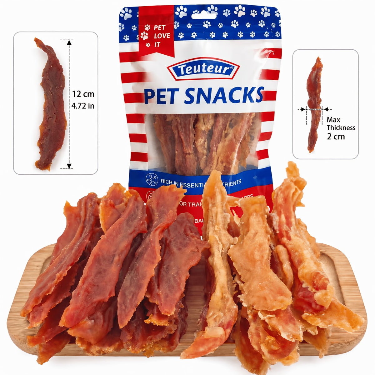 Duck Jerky Dog Treats Twin Packs, 80g Duck Strips or 106g Chicken and Duck Jerky Options for Supervised Training Rewards and Everyday Snack Breaks