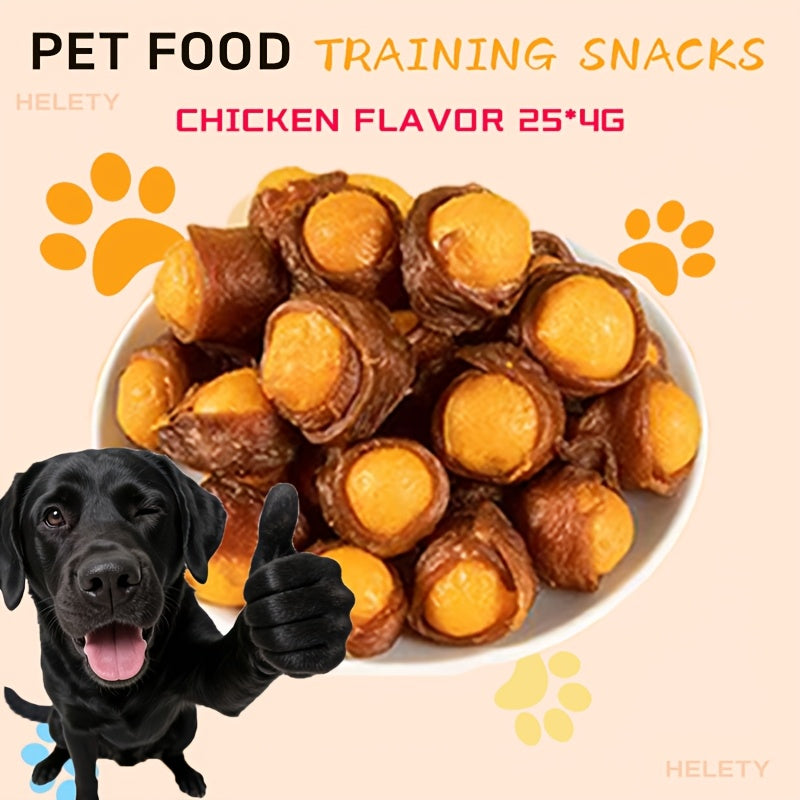 Assorted Dog Reward Treats, Chicken and Duck Combo, Yolk Wrap and Bone Bites Options for Supervised Training, Daily Snacks and Dog Gift Baskets