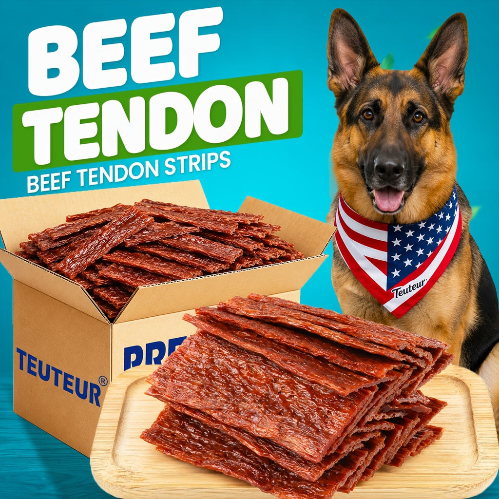 Beef Strips for Dogs 100g Beef Tendon Slices, Canine Snack Treats for Supervised Reward Time, Home Training Practice and Everyday Bonding