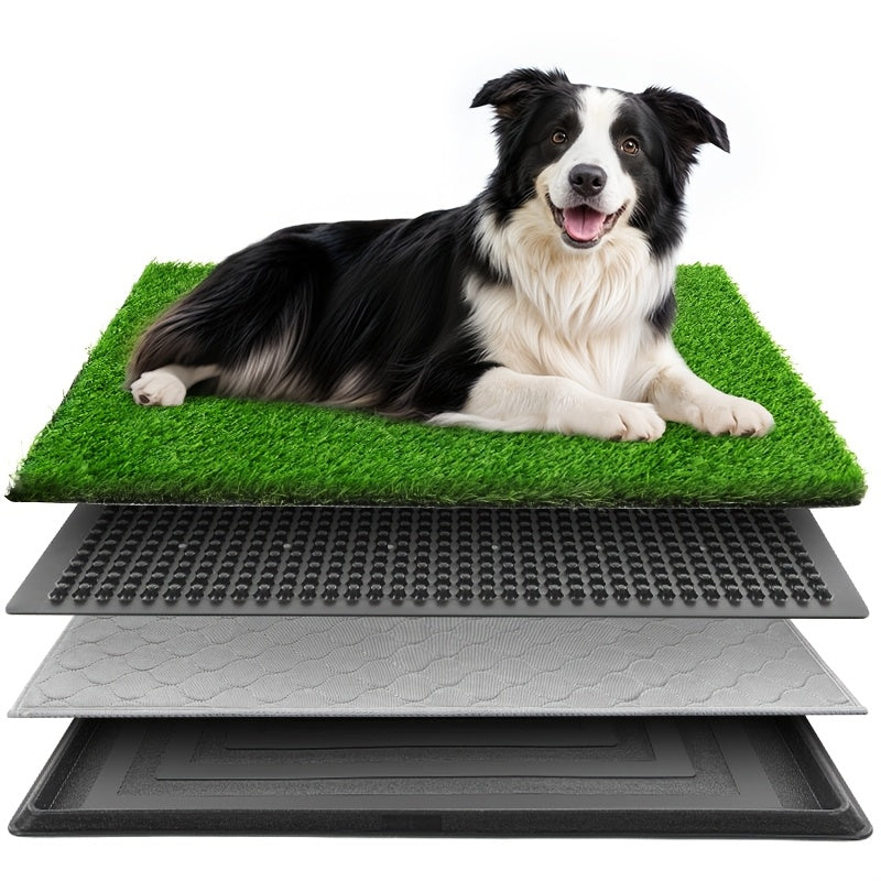 Indoor Dog Potty with Artificial Grass, Washable Puppy Pee Pad and Tray, Portable Toilet System for Small Dogs Under 20 lbs, 20 x 25 or 20 x 30 Inches