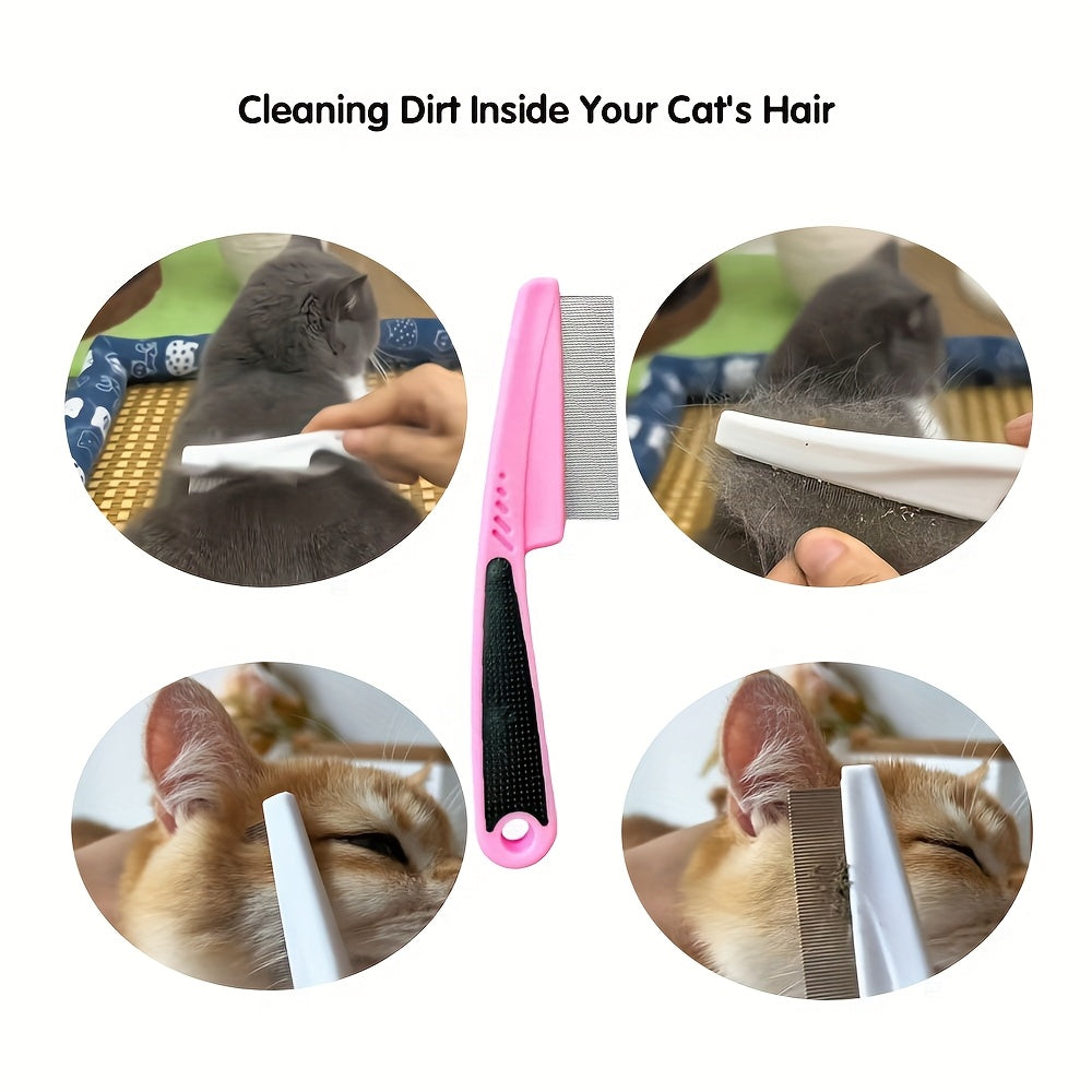 Dog and Cat Grooming Kit, 9 or 11 Piece Pet Care Set with Self-Cleaning Brush, Nail Clippers, Comb and Bath Tools in Pink or Blue