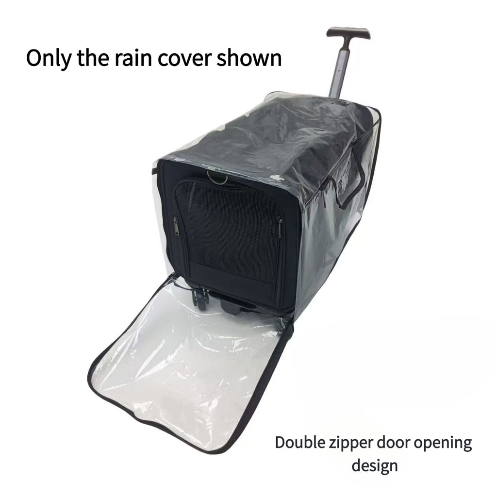 Cat Carrier Rain Cover Only, Transparent EVA Dust Cover with Double-Zipper Access Door for Pet Trolley Suitcases, 50 x 33 x 31 cm