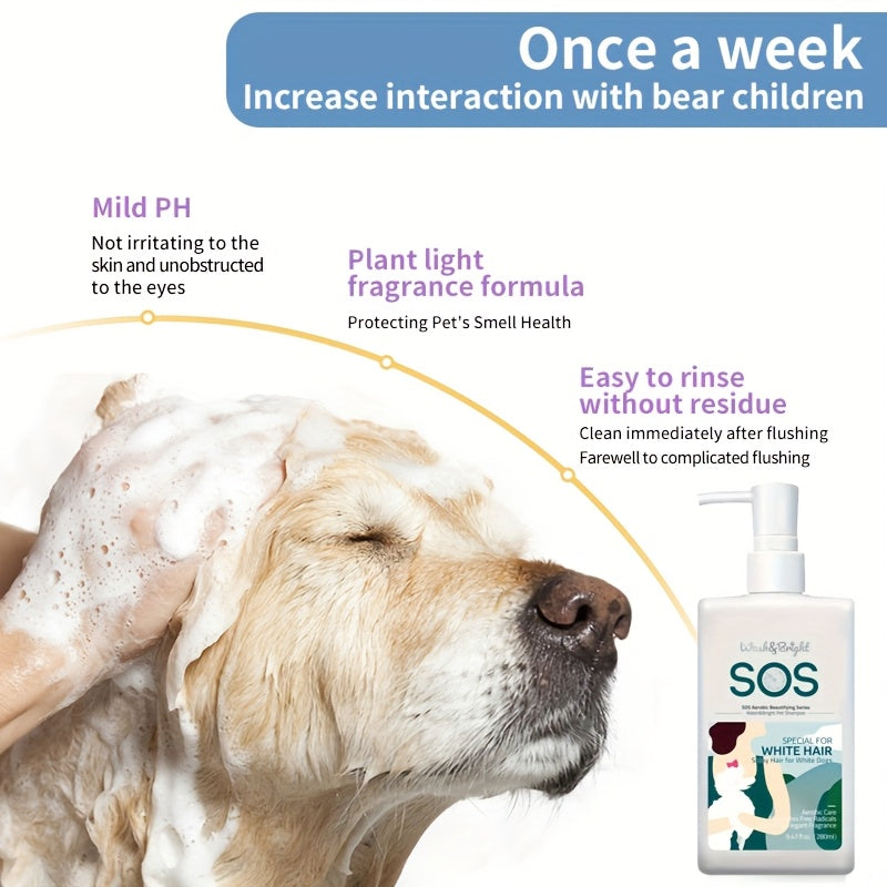 Dog Whitening Shampoo for White Coats, Natural Fragrance & Fluffy Coat Options for At-Home Bath Time and Pet Grooming Care | Goodie Pet