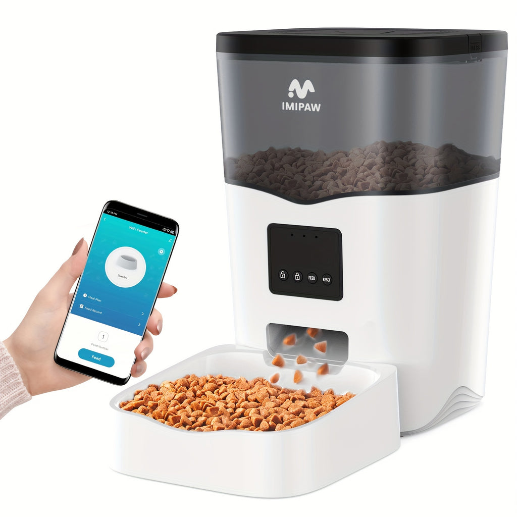 Automatic Cat Feeder with WiFi App Control, 3L Smart Dry Food Dispenser with Scheduled Meals, USB Power and Optional Camera for Cats and Dogs