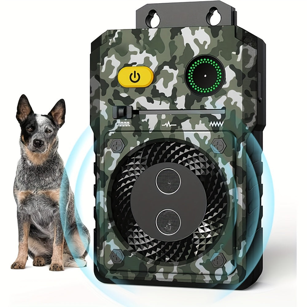 Ultrasonic Bark Box with Dual Sonic Emitters, Rechargeable Dog Bark Control Device with 3 Modes and Listed 50ft Range for Supervised Use