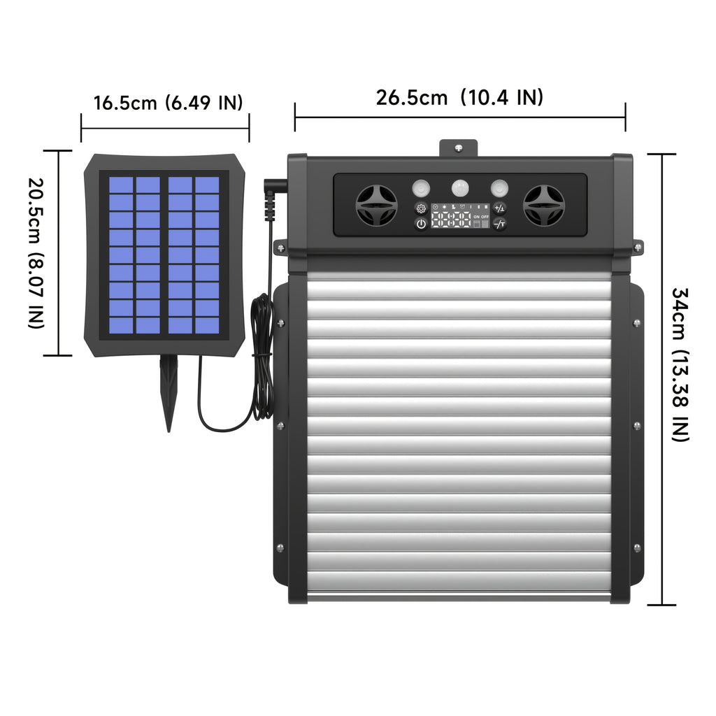 Solar Automatic Chicken Coop Door KA-200 with Timer and Light Sensor, Aluminum Alloy Poultry Door with Remote Control and 4000mAh Battery
