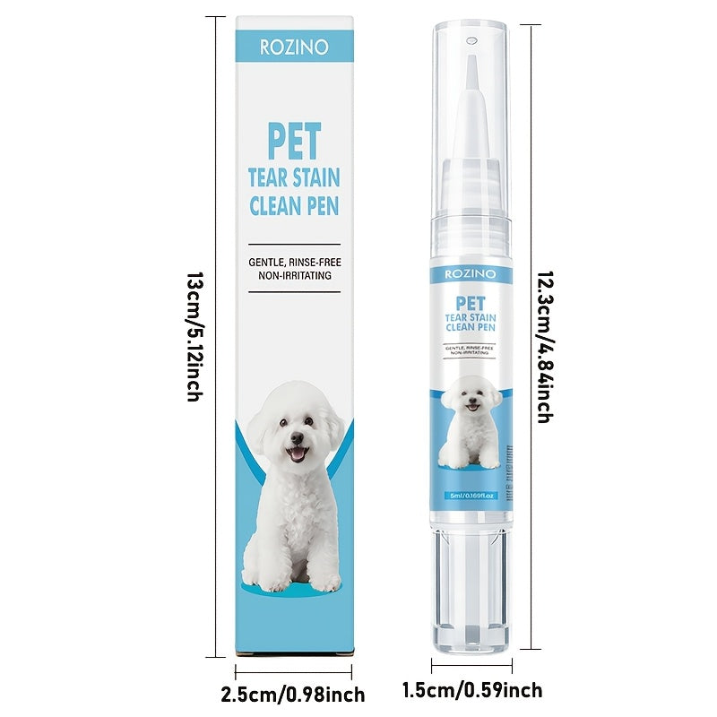 Tear Stain Remover Pen for Dogs and Cats, 2 Pack Rinse-Free Fur Cleaner for White Coats, Targeted Tear Mark Grooming and Daily Pet Care