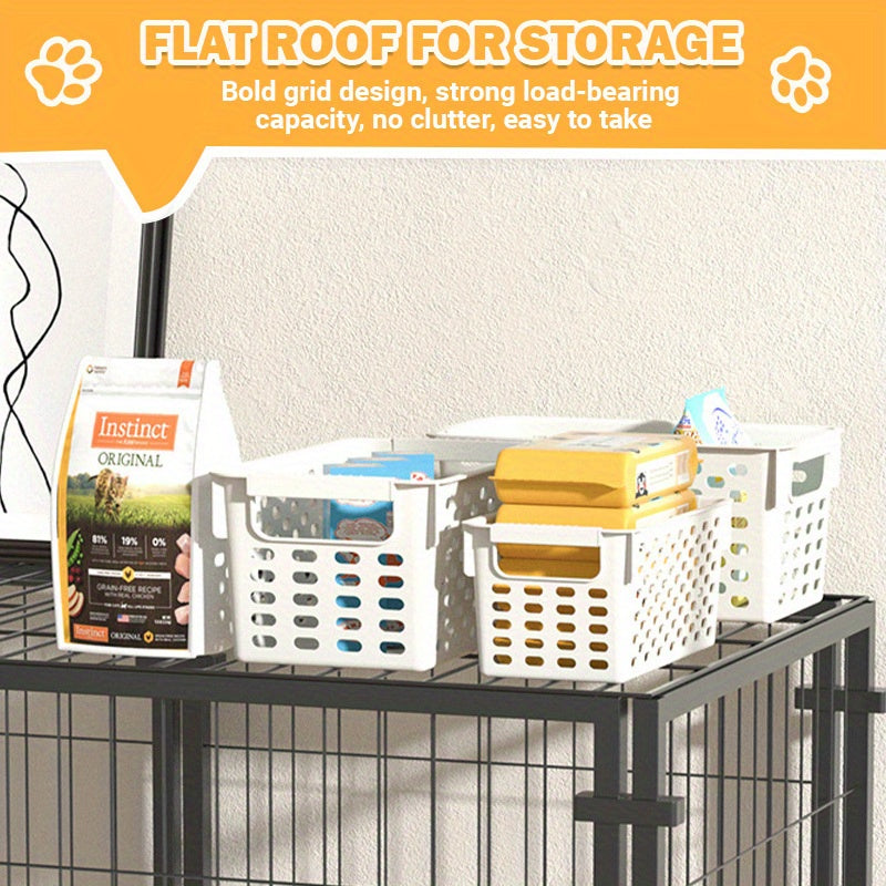 Dog Playpen with Roof and Lockable Door, Heavy-Duty Metal Panel Pet Enclosure for Large Dogs, Indoor Outdoor Use, Model MD25-Pen47-Metal