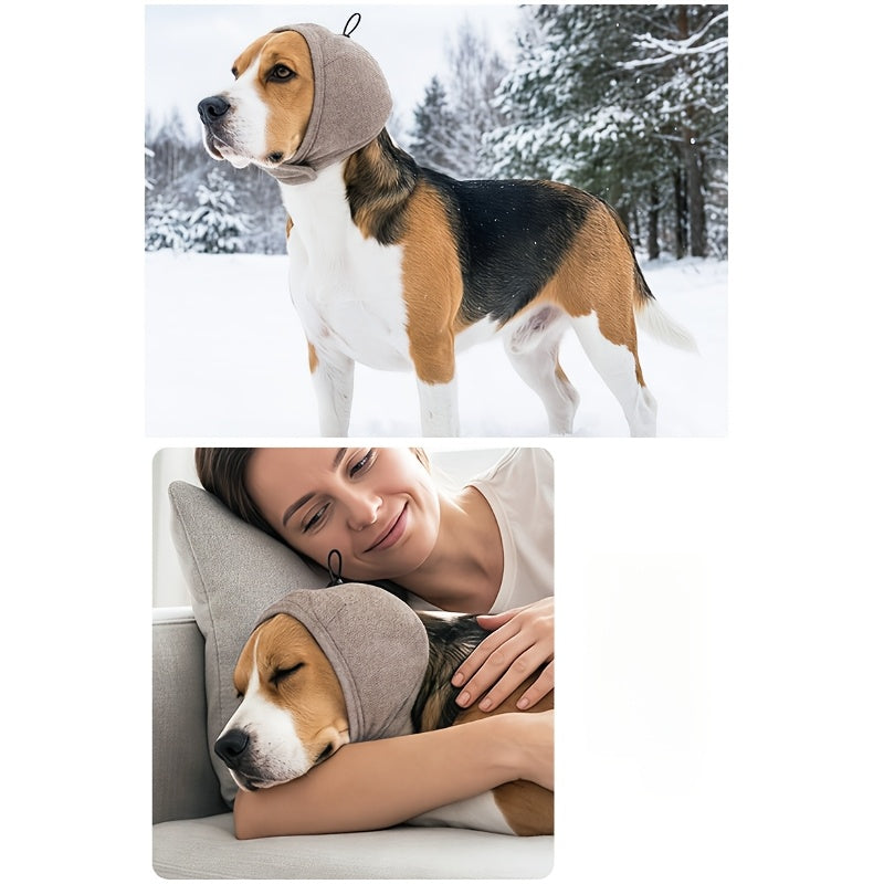 Dog Grooming Hood with Foam Pad, Adjustable Head Wrap for Supervised Bathing and Grooming Routines, Brown Dark Gray or Crimson in S M L