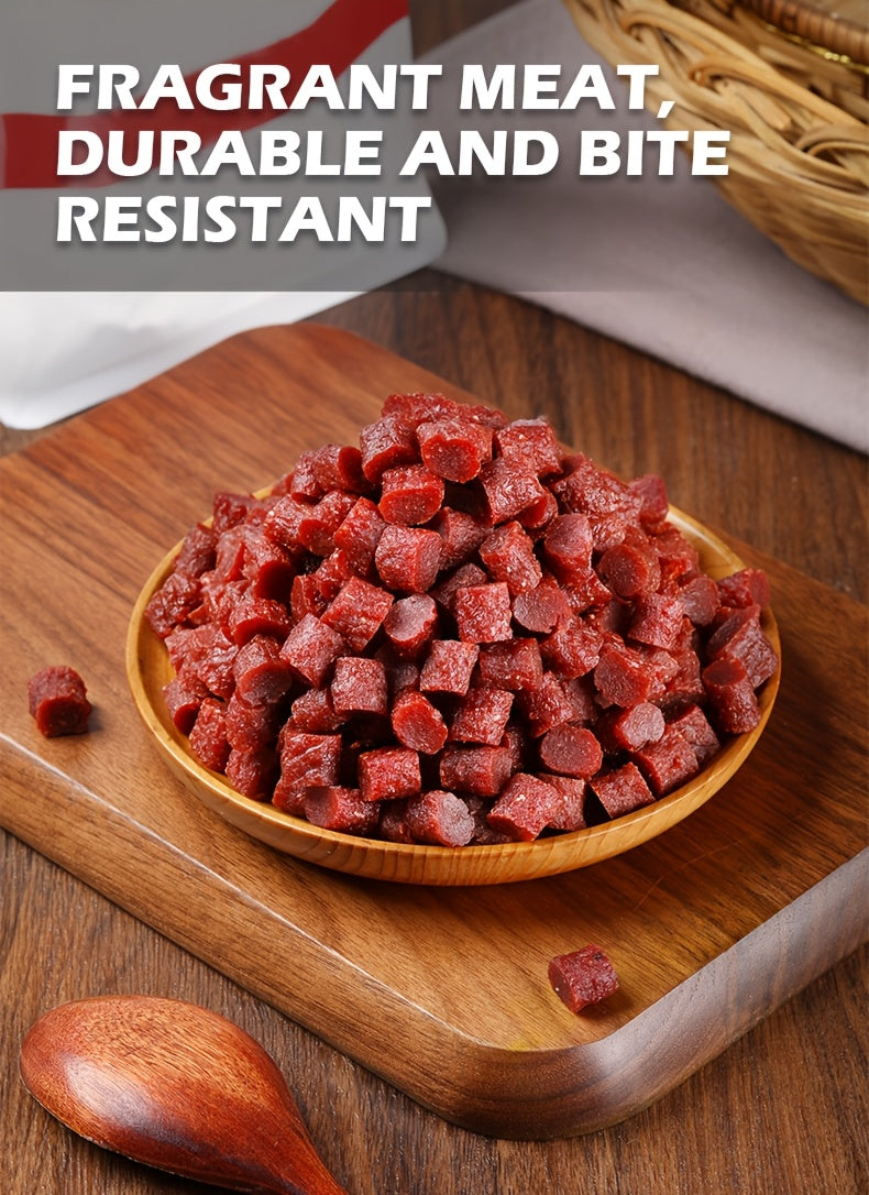 Beef Cube Dog Training Treats, 155g Chewy Meat Reward Bites for Supervised Practice, Everyday Snack Breaks and Dog Lover Gift Baskets