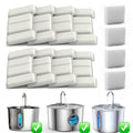 Cat Water Fountain Replacement Filters for OPETH 74oz and 108oz Stainless Steel Dispensers, 8 Carbon Filters and 4 Pump Sponges for Daily Pet Water Care