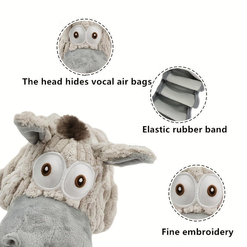 Donkey Plush Dog Toy for Small and Medium Dogs, Soft Stretch Animal Toy with Pull Rope or Long Stretch Options for Supervised Indoor Play