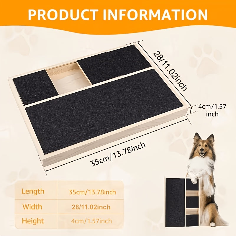 Dog Nail Scratch Board with Adjustable Bracket, Foldable Paw Filing Pad with 3 Angles from 45–65 Degrees and 2 Sandpaper Sheets for Home Grooming