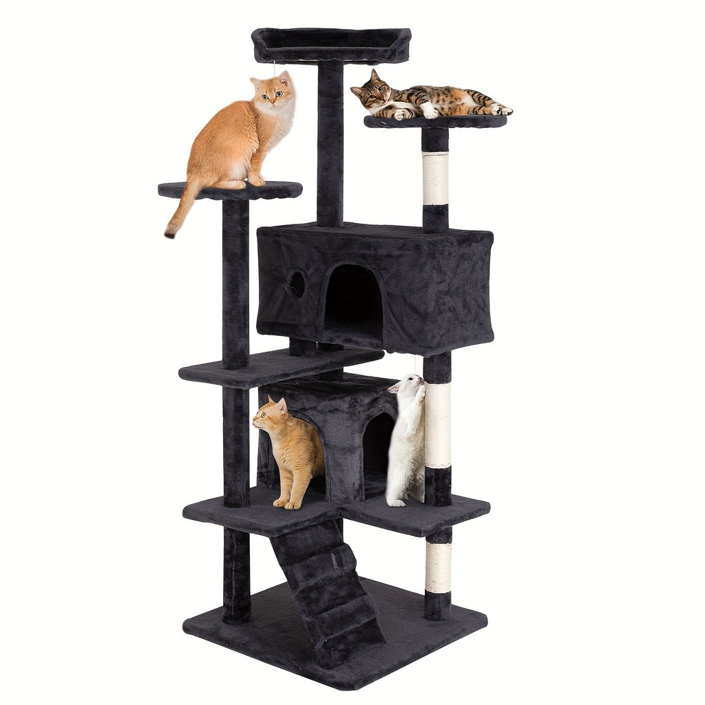 Cat Tree Tower in 22, 54 or 70 Inch Sizes, Indoor Cat Furniture Activity Center with Scratching Post for Climbing, Resting and Everyday Play