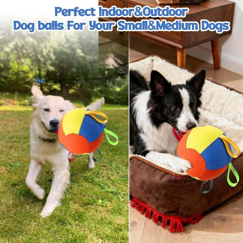 Jumbo Dog Herding Ball with Fabric Handle Cover and Air Pump, Inflatable Training Toy for Supervised Play in 9.84, 17.72 or 21.65 Inch Sizes