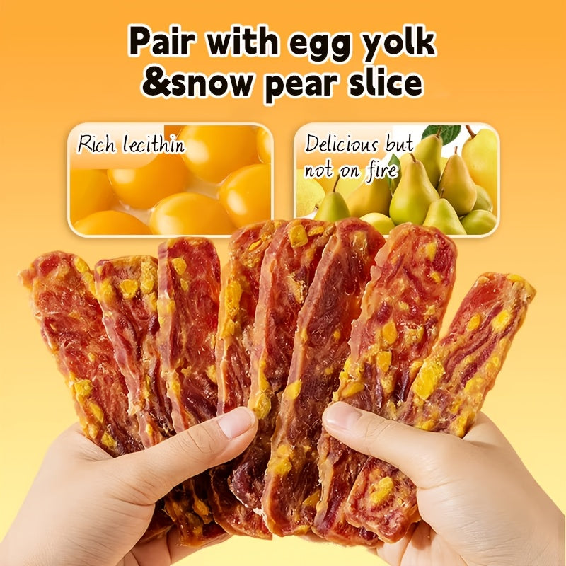 Duck and Egg Yolk Dog Treats 100g, Air-Dried Mixed Jerky Slices with Firm Chewy Texture for Supervised Rewards and Everyday Snack Time