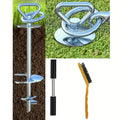 Spiral Dog Tie Out Stake, 13-Inch 304 Stainless Steel Ground Anchor with 360° Swivel for Supervised Backyard and Camping Use, 1 or 2 Sets