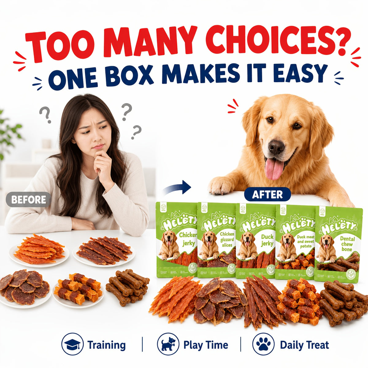 Egg Yolk Dog Treats with Duck Roll 150g or Chicken Thin Slice 110g Options, Chewy Snacks for Supervised Training Rewards and Everyday Treat Time