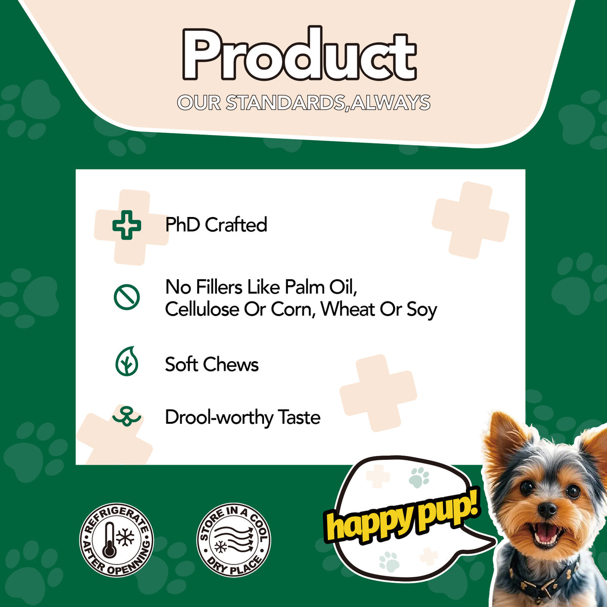 Dog Supplement Chews in Chicken Flavor, Skin Calm Care and Probiotic Formula Listing for Canine Skin and Gut Wellness Routines, 1pc Option