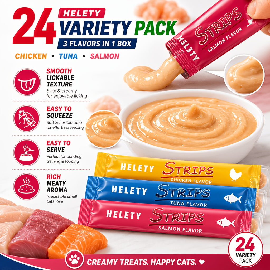 Lickable Cat Treat Sticks, Creamy Squeezable Cat Puree Snacks for Hand Feeding and Food Topping, Multi-Pack and Chicken or Squab 1lb Options