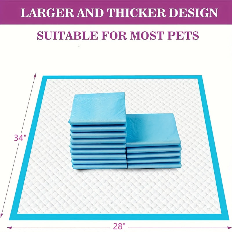 XL Dog Pee Pads 28 x 34 Inches, Blue Disposable Puppy Potty Training Pads with Absorbent Core and Water-Resistant Backing, 50, 100 or 200 Count
