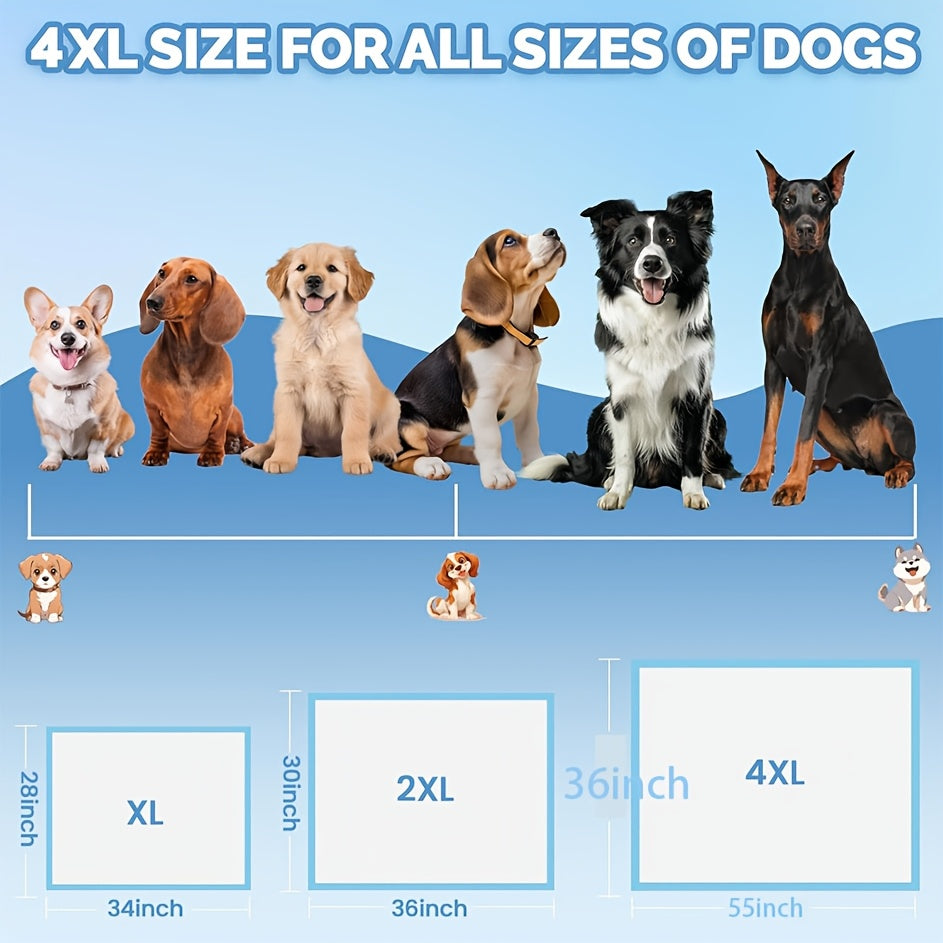 Pee Pads for Large Dogs, Oversized Quick-Dry Disposable Puppy Training Pads, Thickened Leak-Proof Backing, 55 x 36 Inch 40 Count or 53 x 31 Inch 38 Count