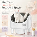 Sensor Equipped Self Cleaning Litter Box with Open Design, Extra Large Automatic Cat Toilet and Large Waste Compartment for Multi-Cat Homes