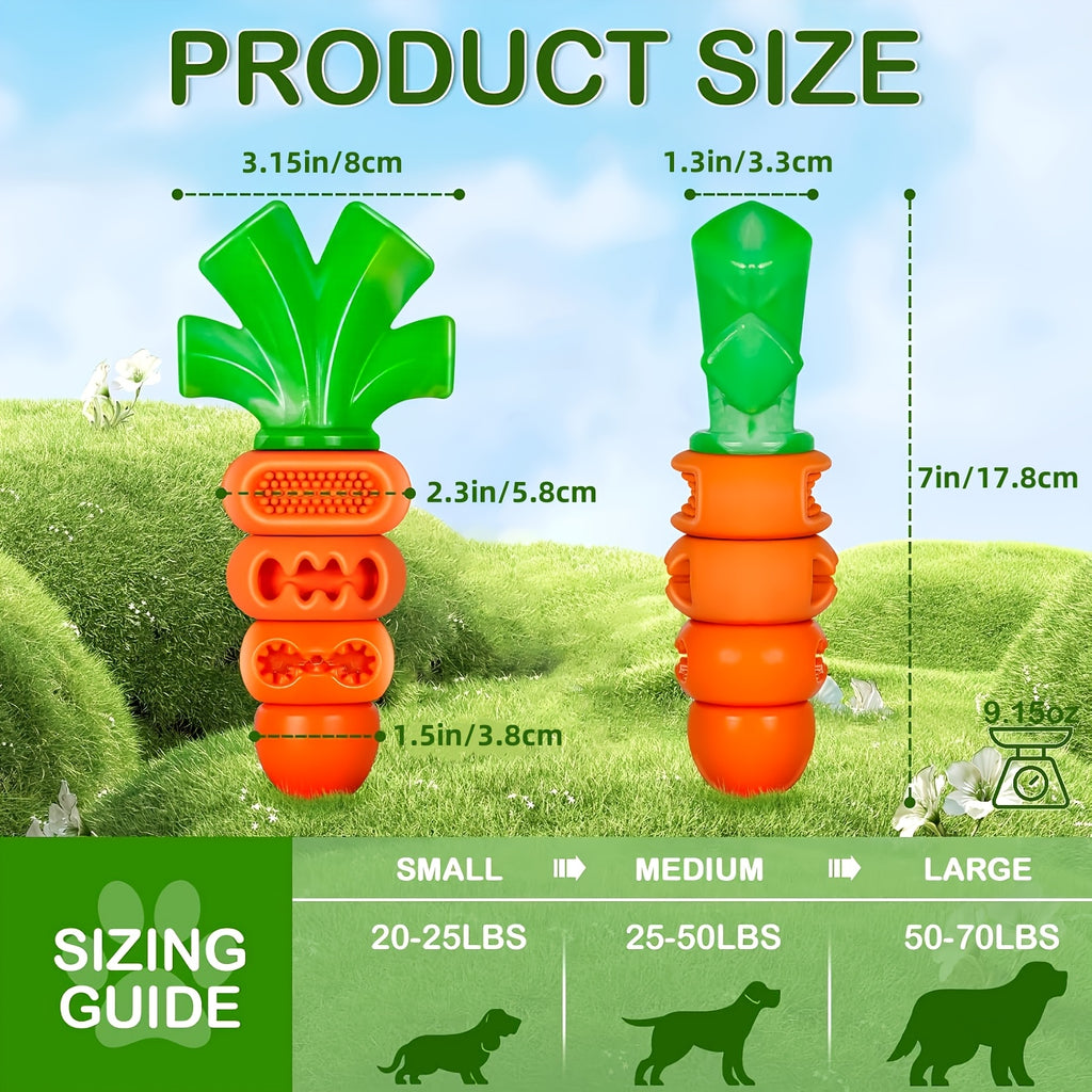 Dog Chew Toy with Beef and Bacon Flavor, Nylon Pet Chewing Toy for Medium and Large Dogs, Bacon-Carrot or 2-Piece Options for Supervised Play