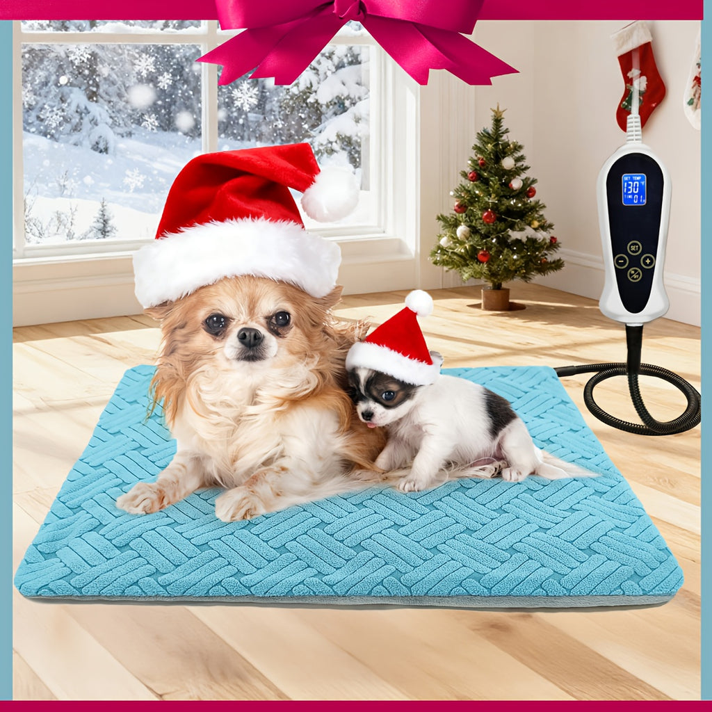 Indoor Pet Heating Pad for Cats and Dogs with Thermostatic Controller, 1-24H Timer and Removable Washable Cover in Three Size Options