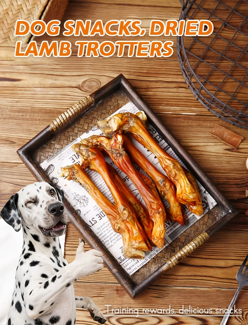 Lamb Trotter Dog Chew, Air-Dried Sheep Hooves for Supervised Chewing Sessions, Animal-Based Treat for At-Home Dog Enrichment