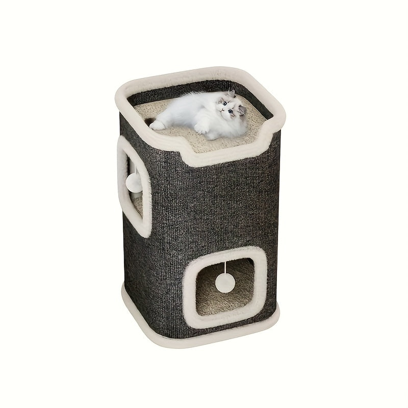 Small Cat Tree with Sisal Scratching Post and Cozy Condo Nest, Multi-Tier Indoor Cat Tower in 23 or 23.62 Inch Options for Kittens and Cats