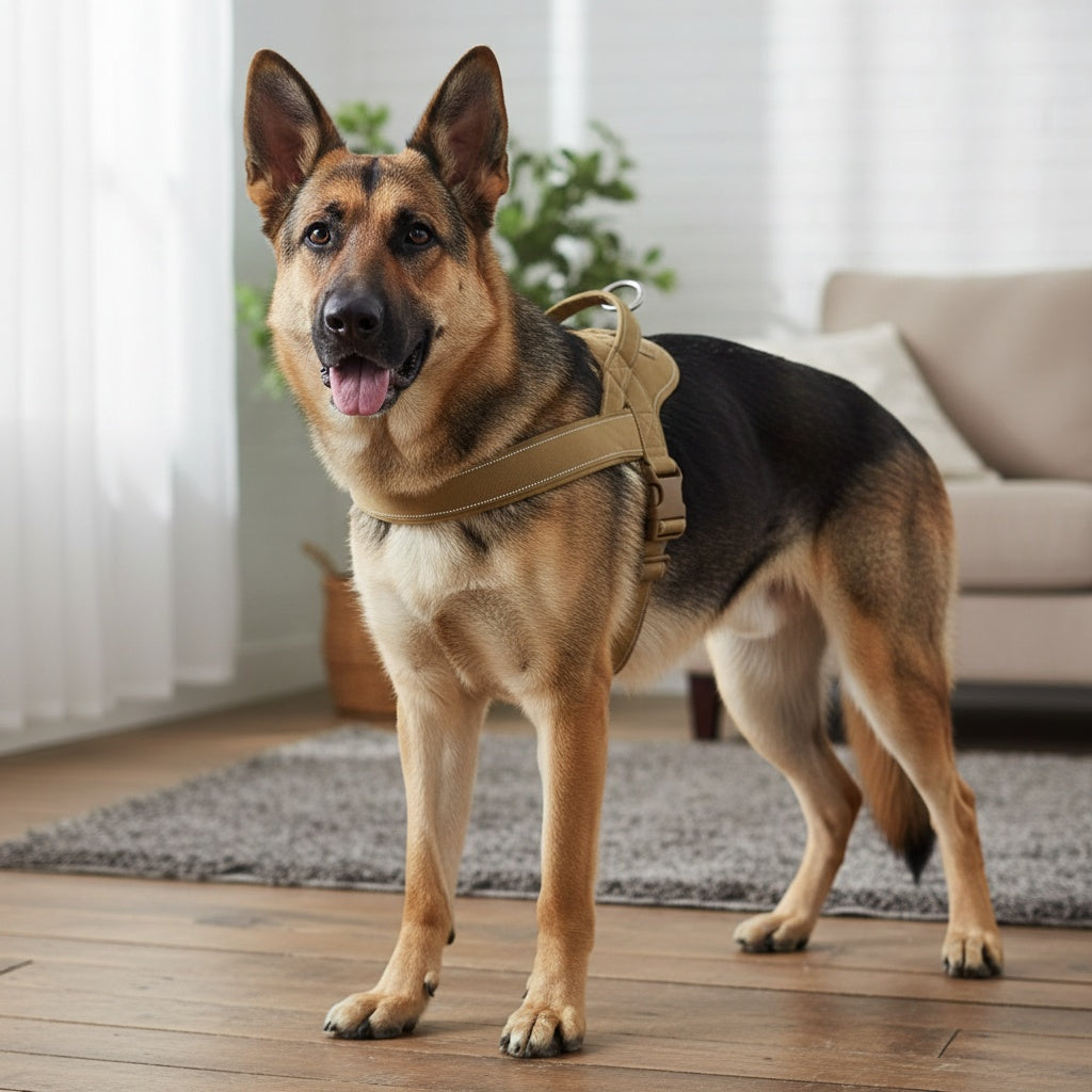 Front Clip Dog Harness with Top Handle, Adjustable Reflective Chest Strap Design for Daily Walks and Training, Black Khaki or Pink in S M XL