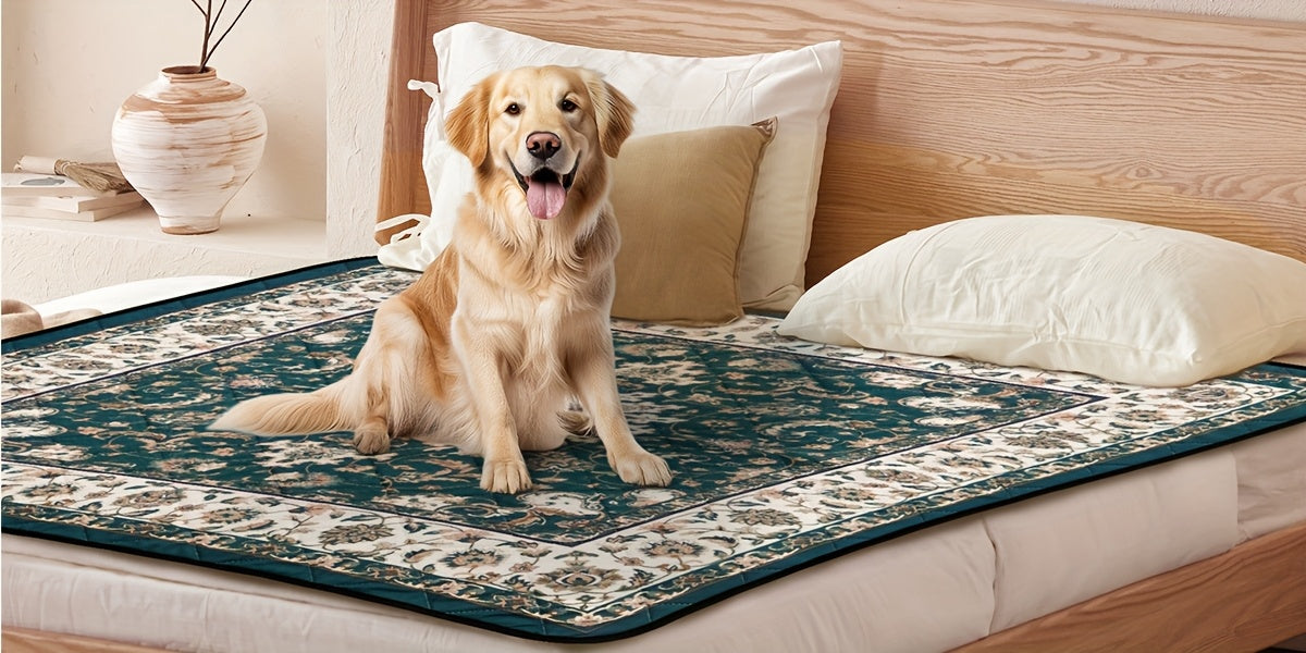 Reusable Washable Pee Pads for Dogs with Bohemian Style, Non-Slip Absorbent Puppy Training Mats in 18 x 24 to 72 x 72 Inch Size-Specific Packs