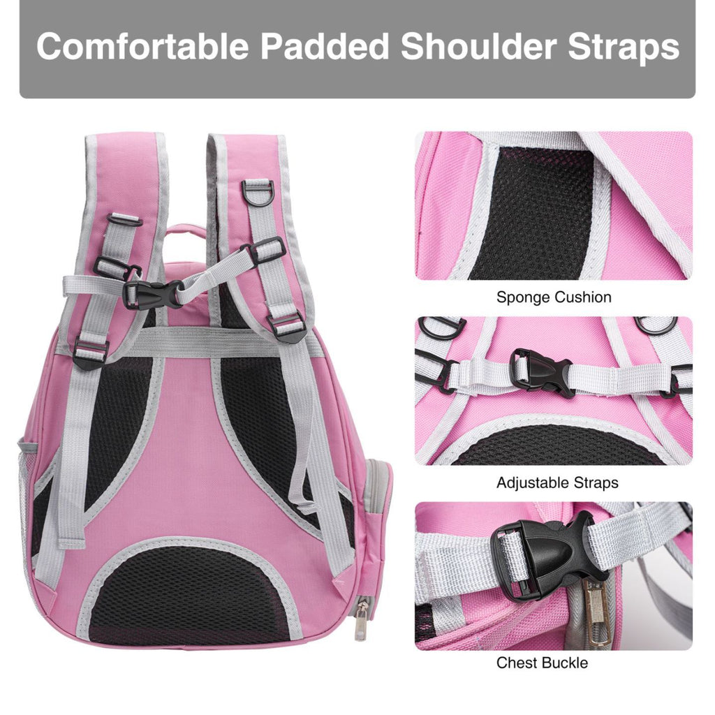 Ventilated Cat Backpack Carrier, Space Capsule Pet Travel Bag for Cats and Puppies, White or Peach One-Size Design for Outdoor Outings