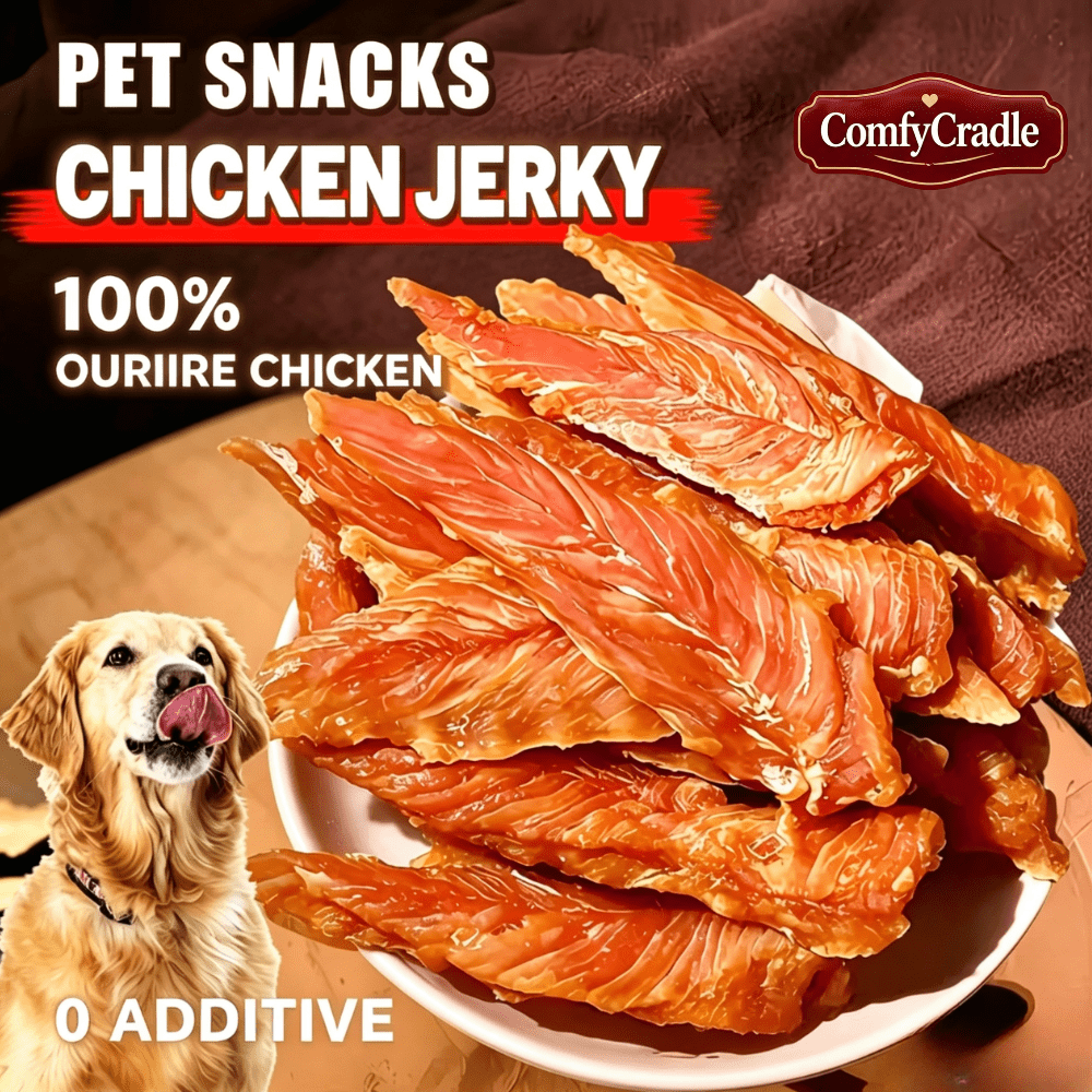 Chicken Jerky for Dogs 200g, Dried Chicken Dog Treats for Supervised Training Rewards, Everyday Snack Time and Dog Lover Gift Baskets