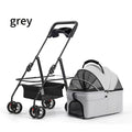 Pet Stroller with Detachable Carrier for Small and Medium Dogs and Cats, 3-in-1 Travel Pushchair for Everyday Outings in Grey, Black or Pink