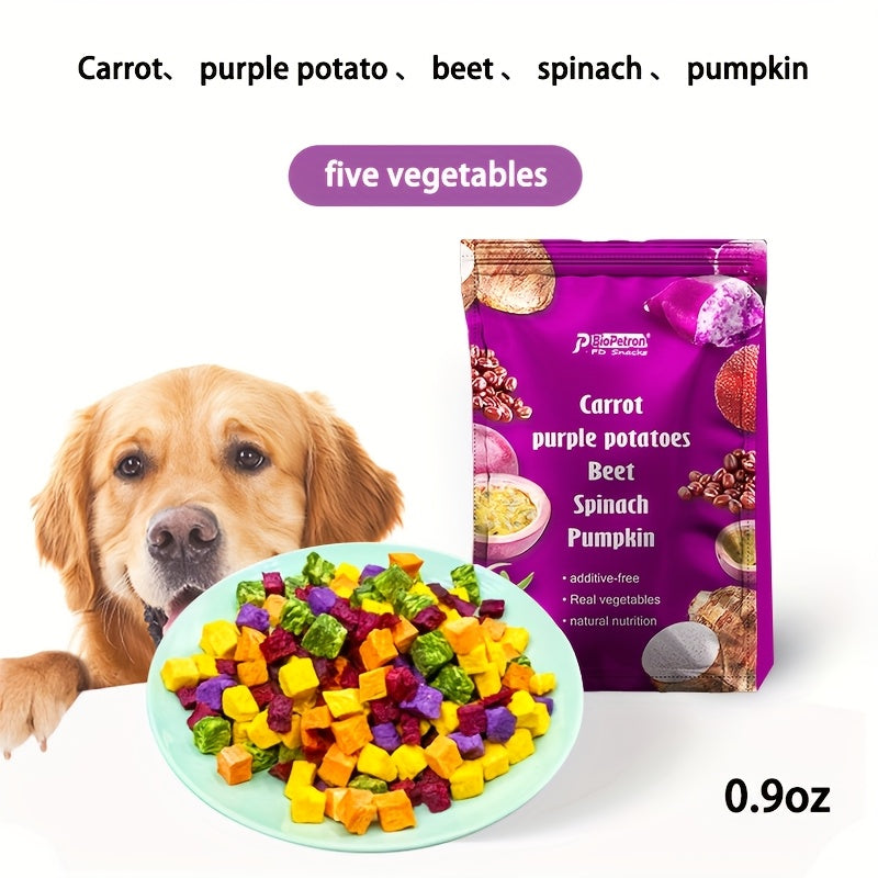 Freeze Dried Dog Treats with Fruit and Vegetable Options, Six Selectable Snack Styles for Supervised Training Rewards and Dog Food Toppers