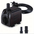 Submersible Aquarium Pump 10W with Adjustable Water Flow, Two Nozzles and Suction Feet, Compact Black Water Pump for Fish Tanks and Fountains