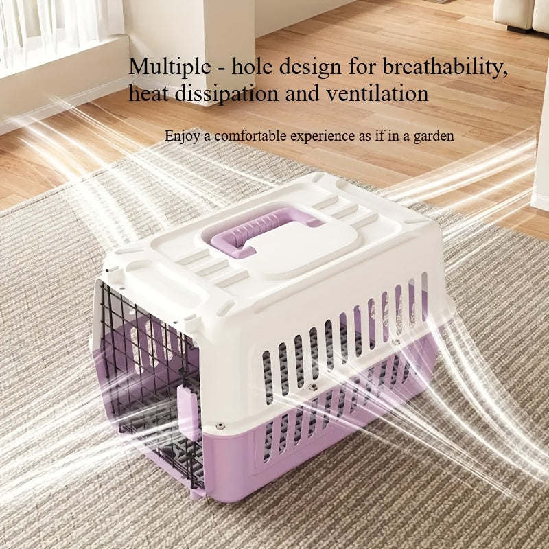 Pet Travel Crate for Cats and Small Dogs, Portable Ventilated Carrier Box with Easy Assembly, Green Pink or Blue and XL Options