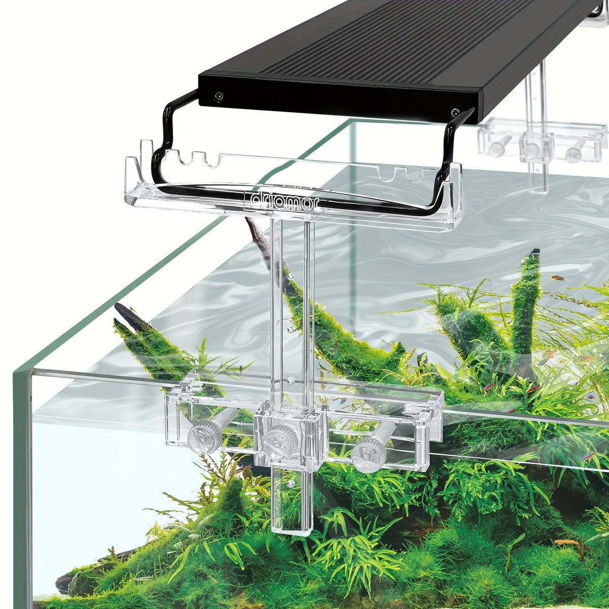 Aquarium Light Riser Kit, Adjustable Clear Acrylic Lamp Holder with Two Supports for 2.5-4.4 Inch Extension Brackets on Open Fish Tanks