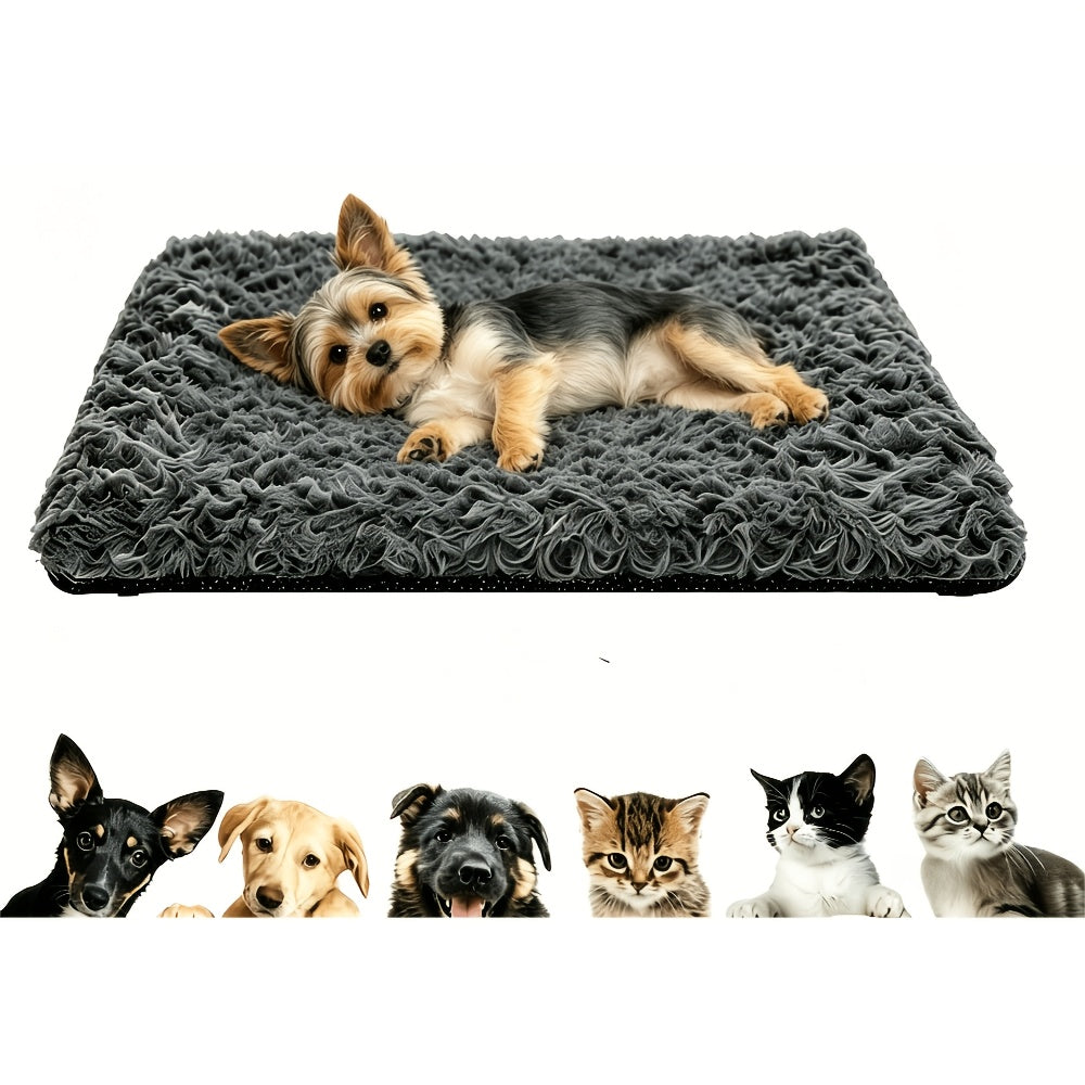 Heat-Retaining Pet Mat for Cats and Dogs, Removable Washable Non-Slip Resting Pad for Indoor Outdoor Use, Dark Gray in Small or Large