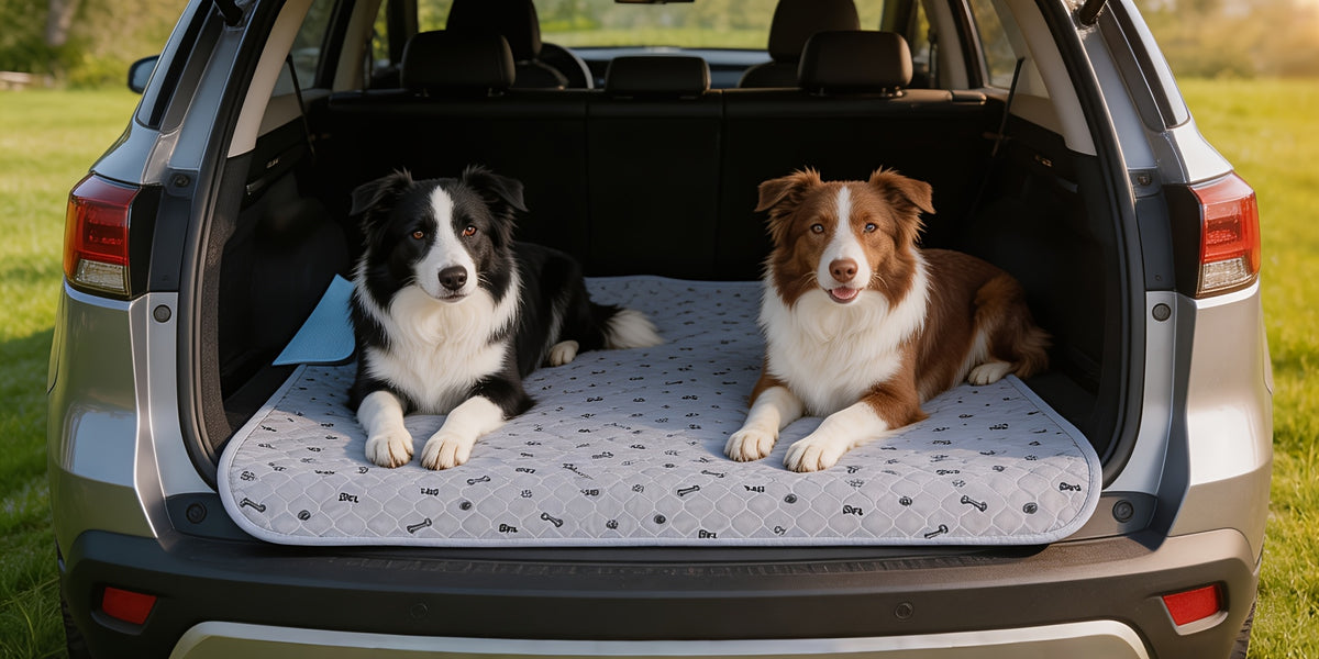 Bone Print Washable Pee Pads for Dogs, Reusable Absorbent Puppy Training and Whelping Mats with Non-Slip Backing for Crates, Couches and Playpens