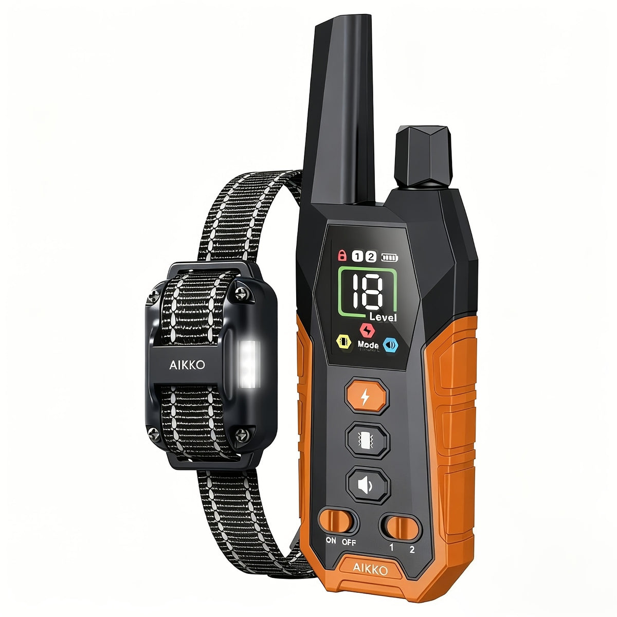 Dog Training E Collar with Security Lock, Remote Beep, Vibration and Static Modes, Orange, Blue or Green Options for 1 or 2 Dogs