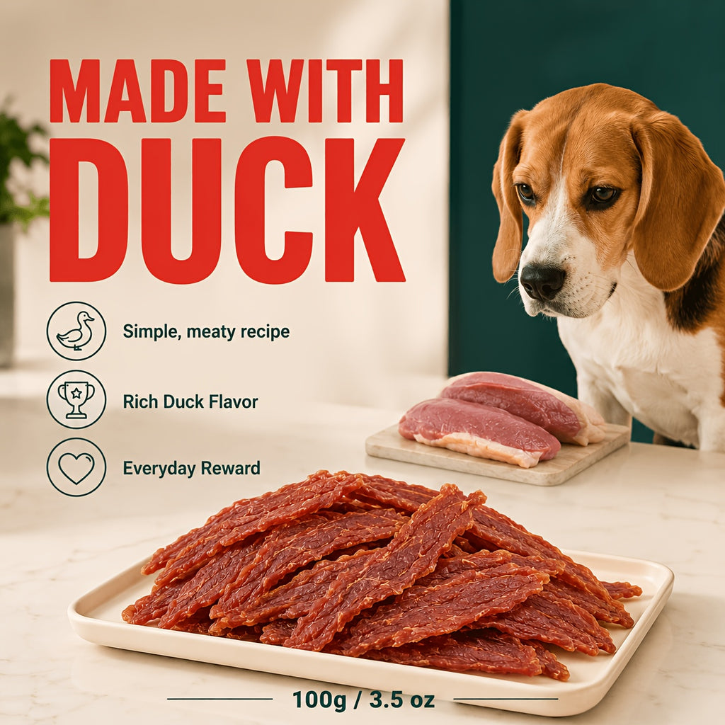 Duck Jerky Training Rewards for Dogs, Easy-to-Tear Chewy Duck Strips for Small, Medium and Large Dogs, Daily Snacks in Multiple Pack Options