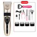 Electric Dog Grooming Clippers, Low-Noise USB Rechargeable Pet Hair Trimmer for Dogs and Cats, Golden or Red with 12-Piece Set Options