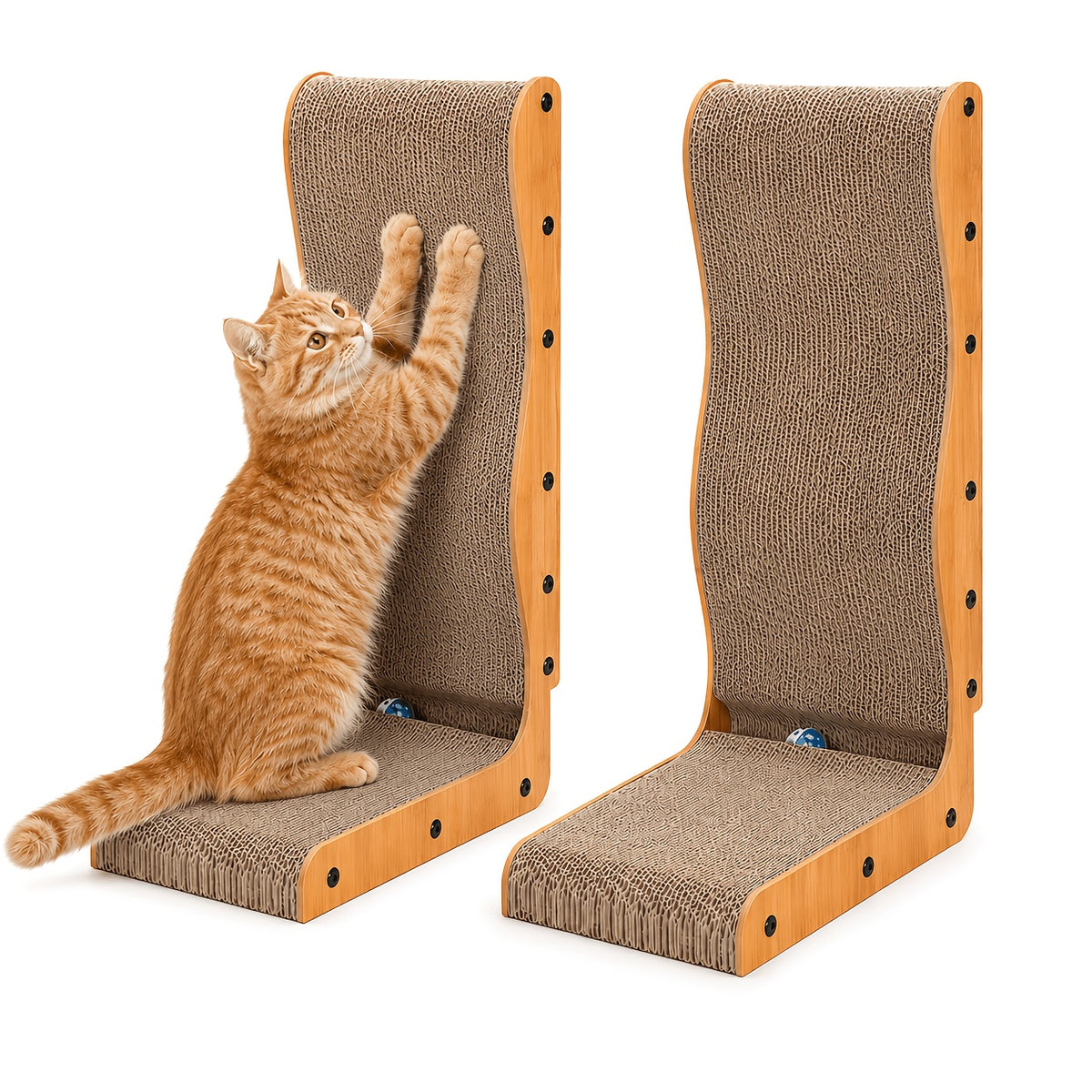 Cat Scratching Pad with Wavy and Felt Model Options, Indoor Cat Scratcher for Everyday Claw Scratching, Stretching and Home Activity